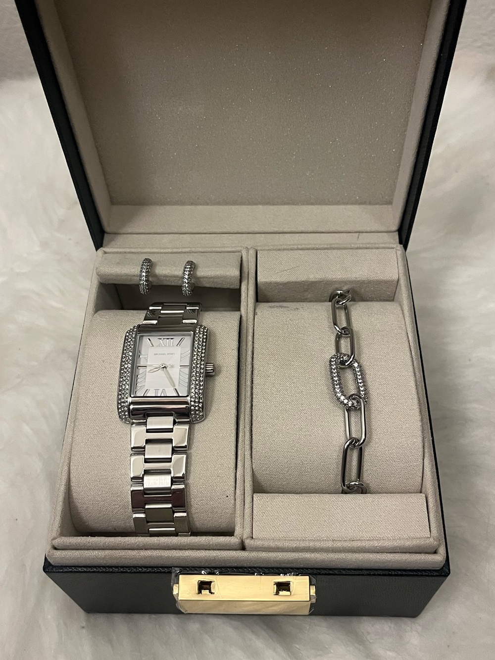 Michael Kors Petite Emery Silver-Tone Watch and Jewelry Gift Set